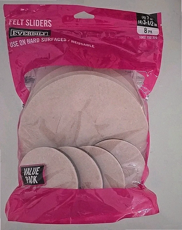 FELT SLIDERS 8 Pacck (4 pieces 7 in, 4pieces 3.5 in)