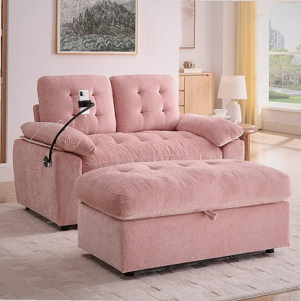 Leisure sofa chair,Double sofa recliner, with manually adjustable backrest, so