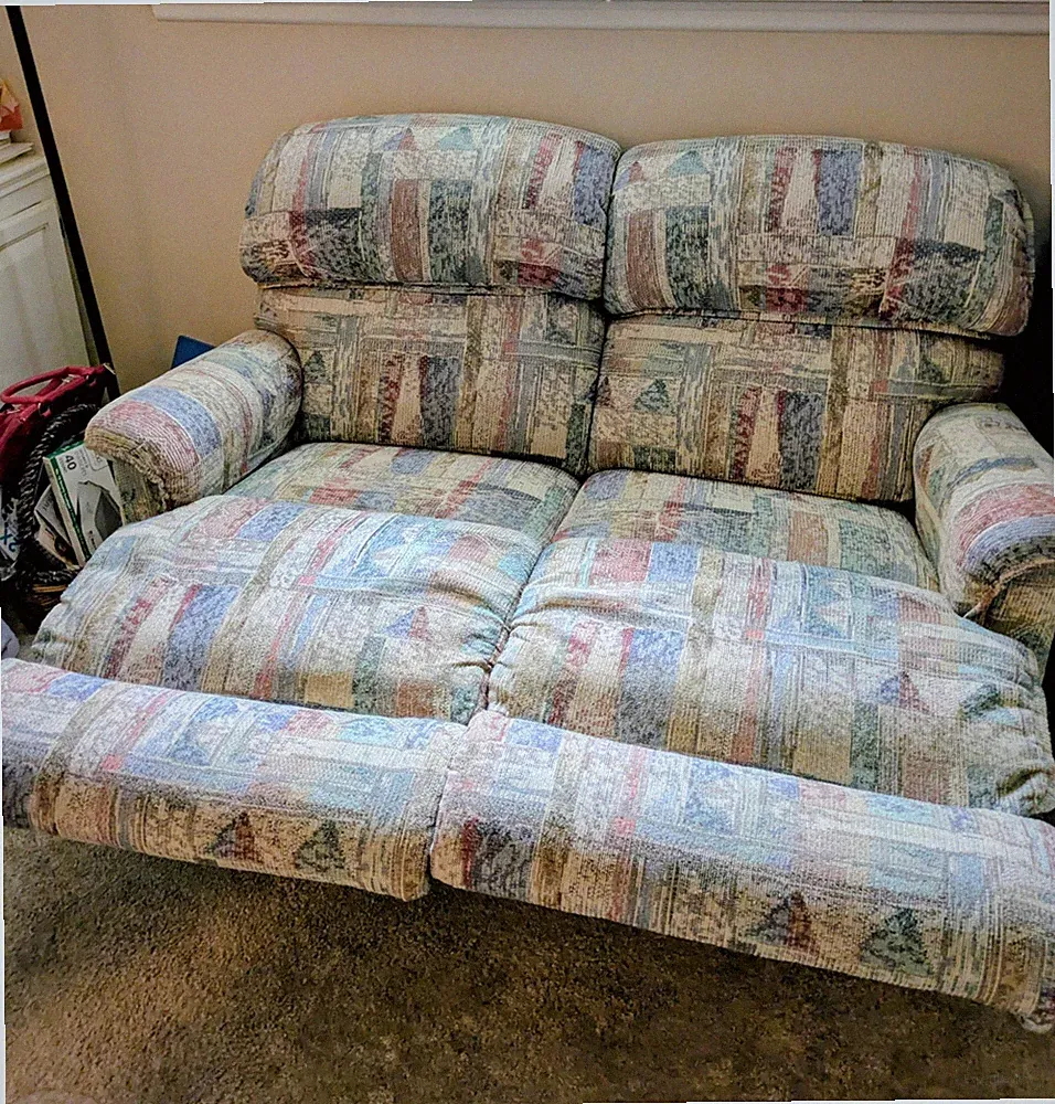 Loveseat Recliner Sofa - Multicolor Fabric