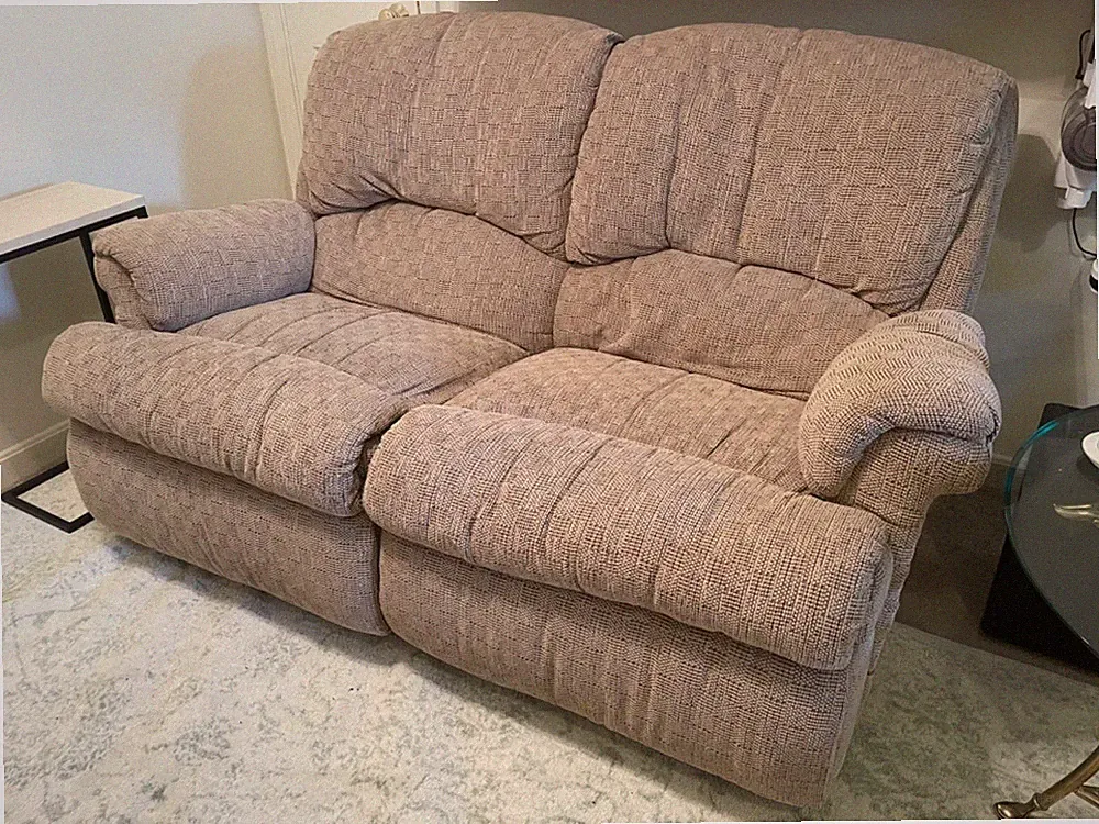 loveseat - rocker and recliner - tan / brown - good condition