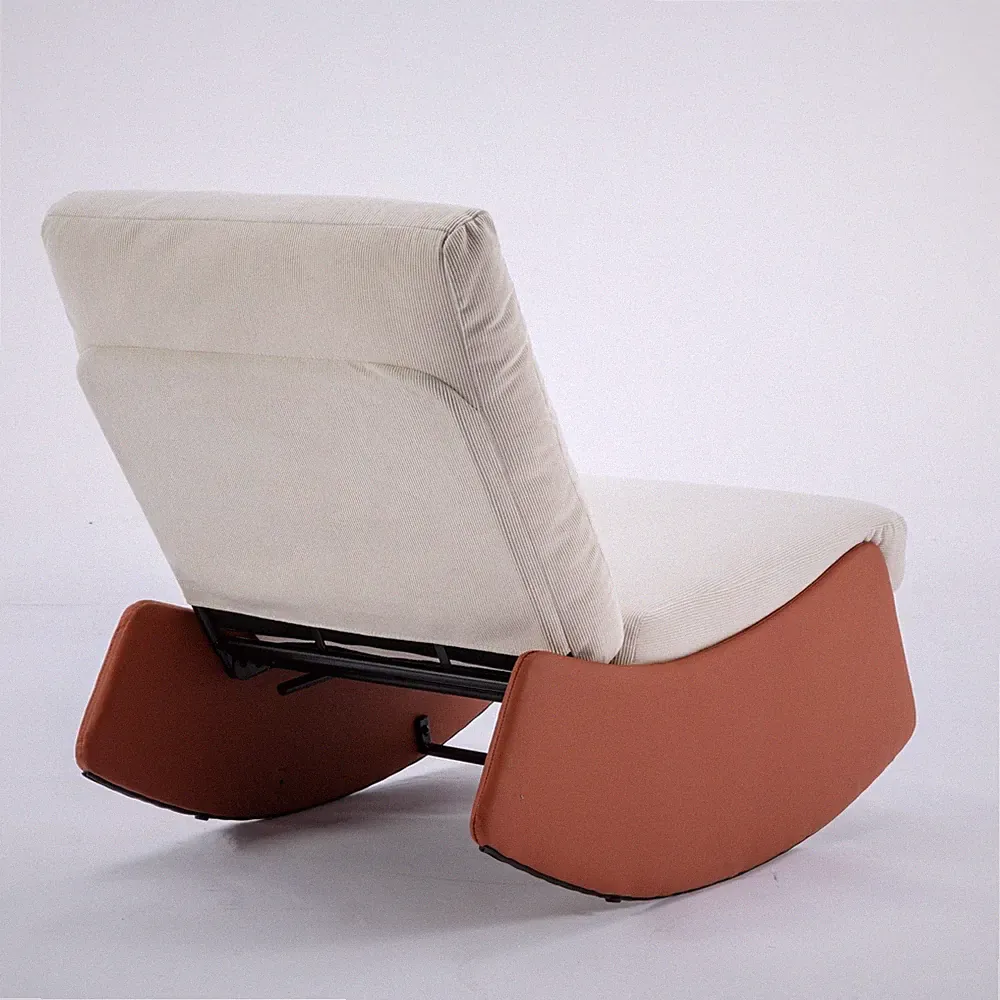 Modern Rocking Chair Recliner, Comfy Rocker Nursery Chair With Footrest, Accent