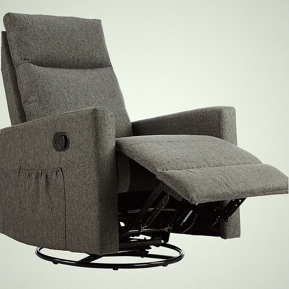 360° Swivel Rocking Recliner Chair,Adjustable Single Sofa Rocker Nursery Chair